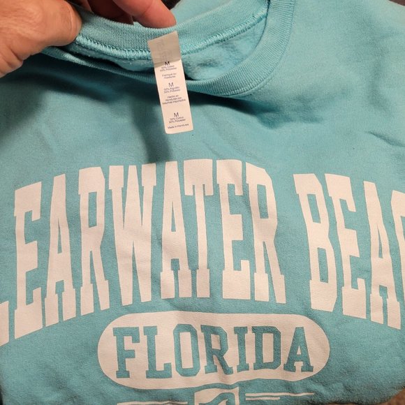 CLEARWATER BEACH SEA BLUE COLORED SWEATSHIRT BY JERZEES - Picture 6 of 10